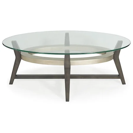 Elston Oval Cocktail Table with Glass Top